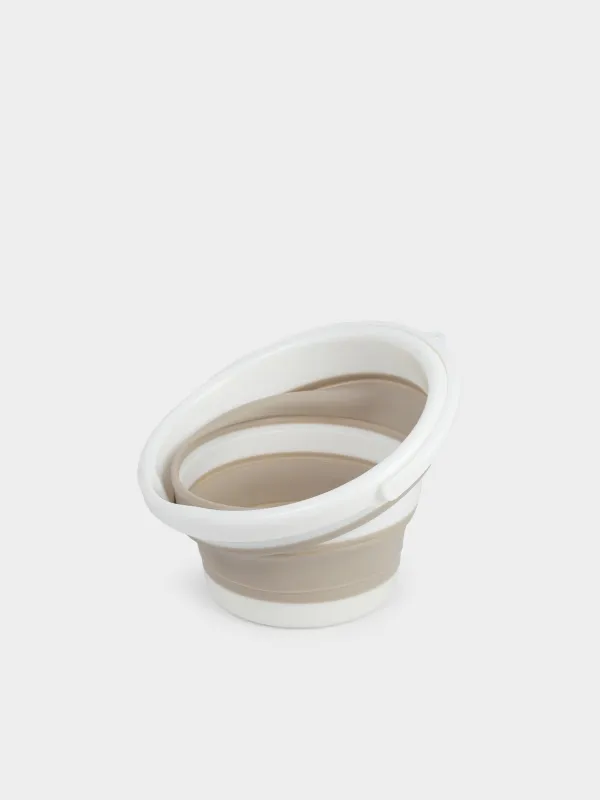 Жиналмалы Шелек, 5 л, пластик/резеңке, сұр-бежевый, Foldaway, image-1