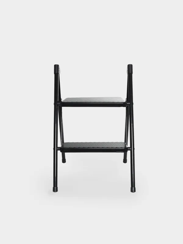 Стремянка, 63х47 см, 2 ступеньки, сталь/пластик, черная, Compact black, image-1