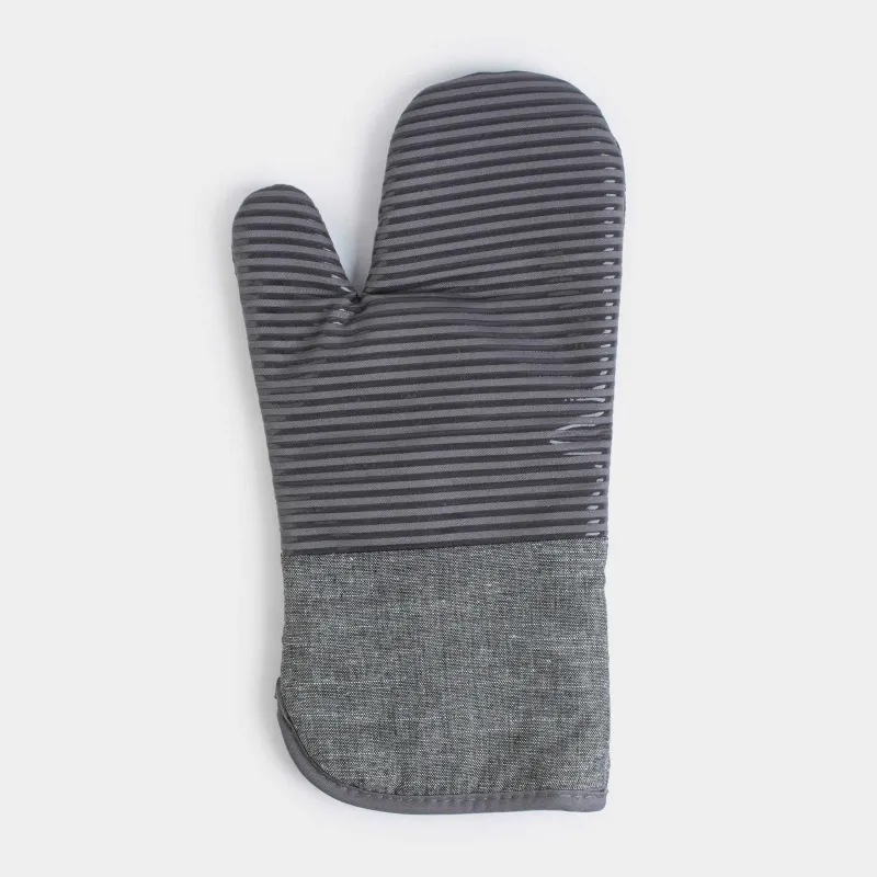 Ыдыс ұстағыш-қолғап, 34х18 см, мақта/силикон, графитті, Bakery striped
