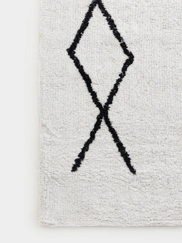 Кілем, 150х210 см, мақта, сүт түстес, Сызықтар, Rhombic, image-1
