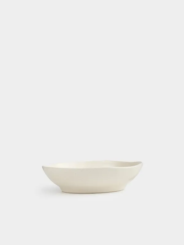 Салат ыдысы, 22х6 см, мл, керамика, сүт түстес, Мыжылған әсер, Crumple creme, image-0