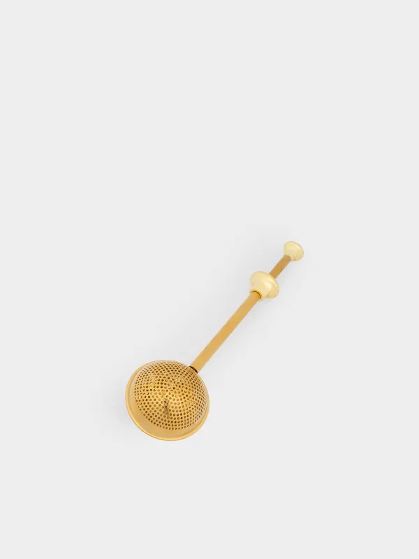 Сито для заваривания чая, 17 см, сталь, золотистое, Шар, Classic gold, image-1