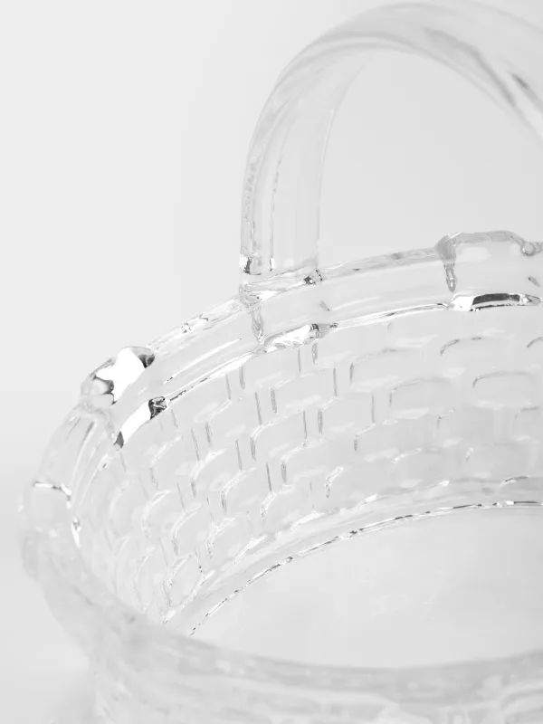 Жеміс вазасы, 17x14 см, тұтқасы бар, шыны Р, Себет, Clear pattern, image-3