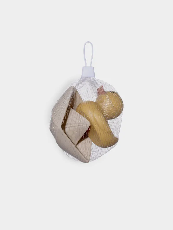 Набор игрушек для купания, 2 пр, ПВХ, бежевый, Уточка/Лодка, Kiddy, image-1