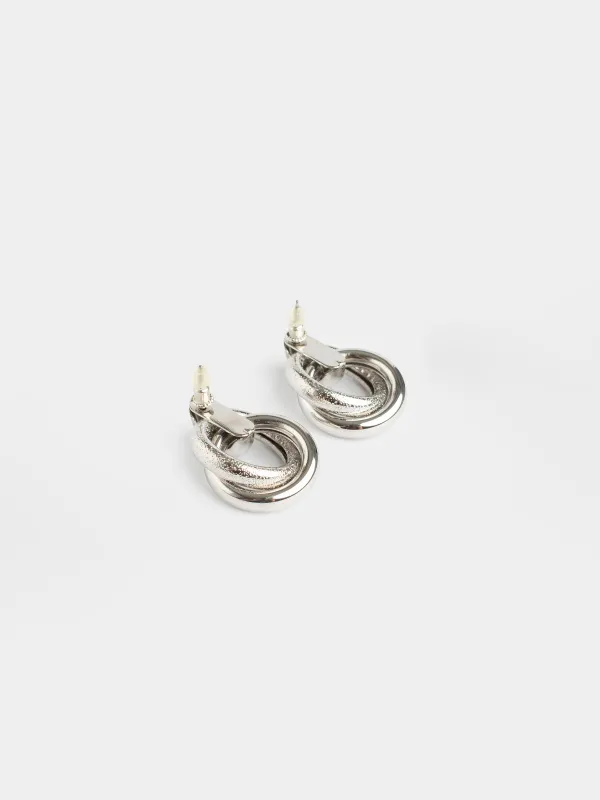 Пусет сырғалары, 3 см, 2 дана, металл, күміс түстес, Сақиналар, Jewelry, image-2