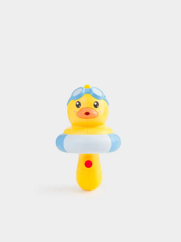 Пистолет водяной, 19 см, пластик, желтый, Утенок в круге, Duck yellow, image-0