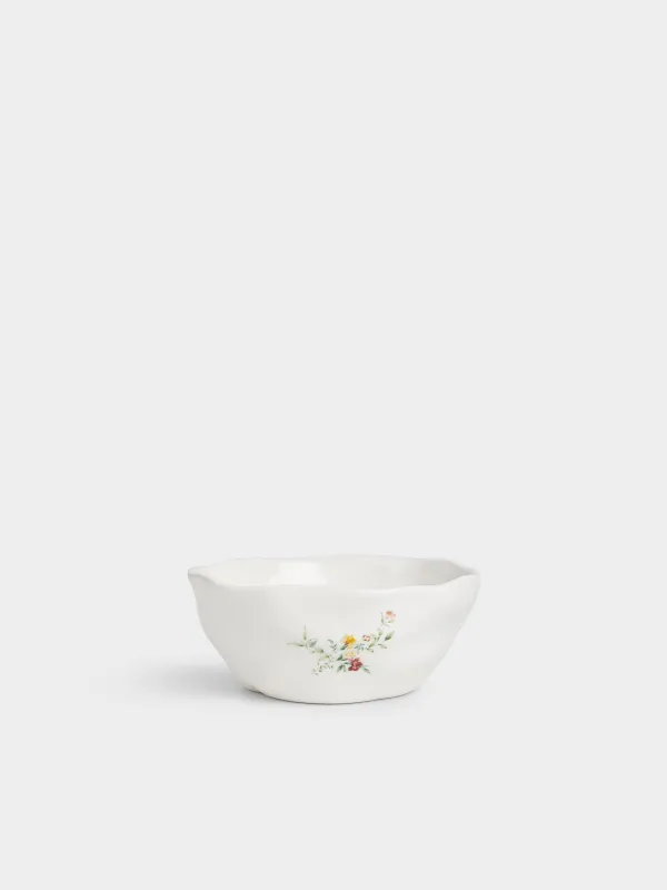 Пиала, 14х6 см, 500 мл, керамика D, молочная, Цветы, El flower, image-0