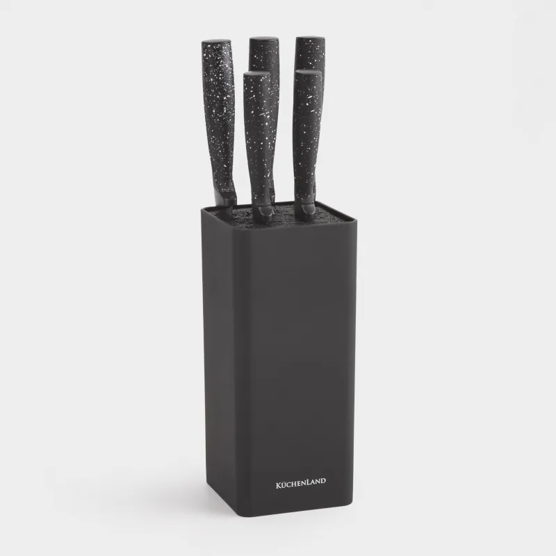 Набор ножей, 5 предметов, в подставке, в крапинку, Steel speckled