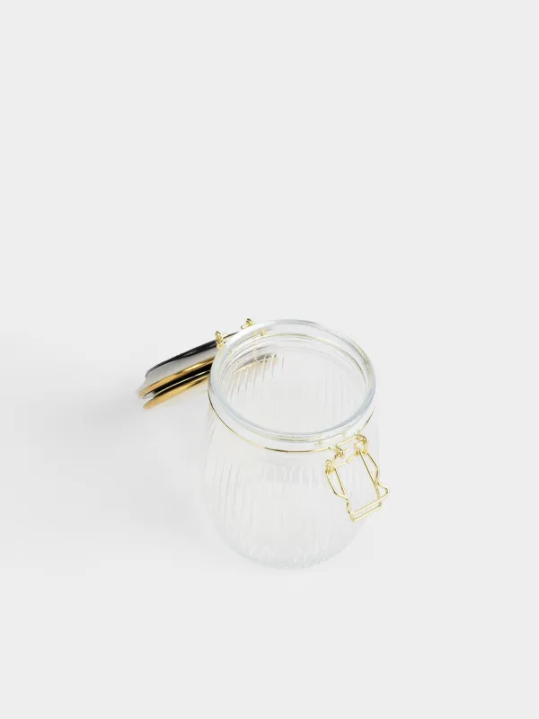 Банка для сыпучих продуктов, 750 мл, клипса, Ribby gold, image-4