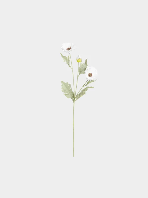 Ветка декоративная, 68 см, Белый мак, Poppy garden, image-0