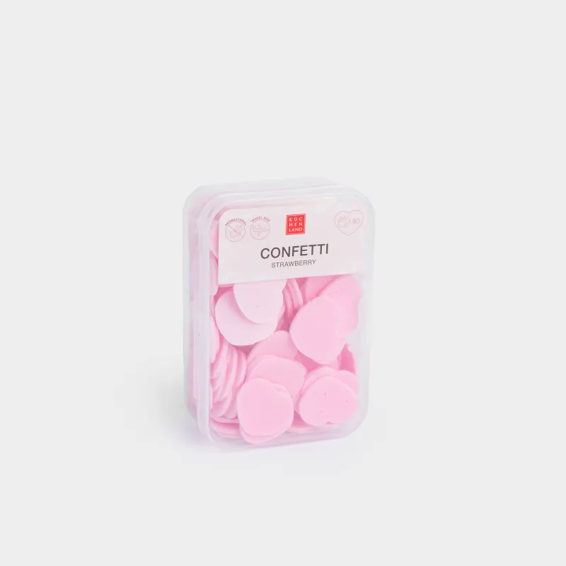 Сабын-конфетти, 2 см, 80 дана, қызғылт, Құлпынай, Жүрек, Confetti