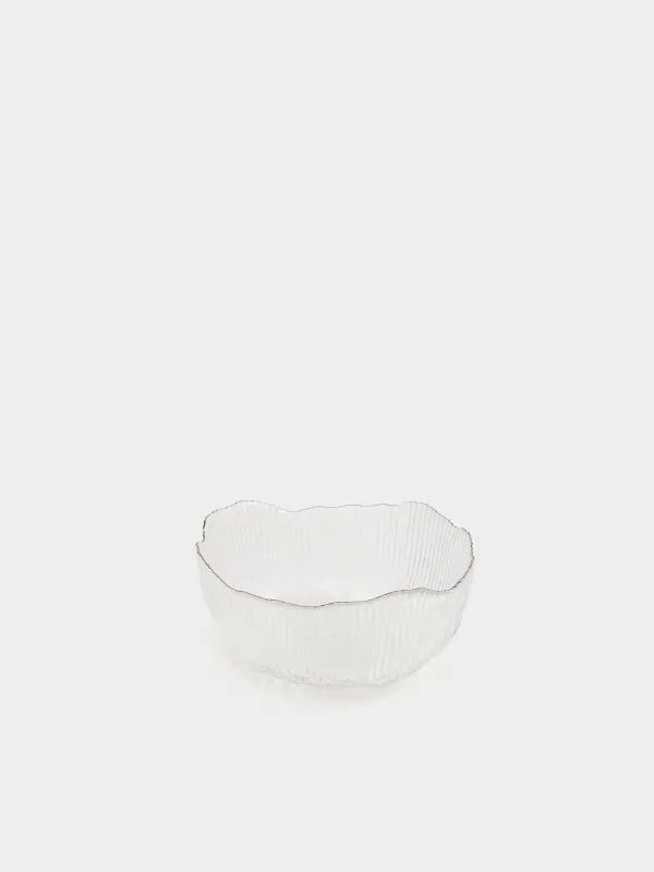 Салат ыдысы, 17х8 см, 900 мл, шыны Р, күміс жиектері бар, Argos silver, image-1