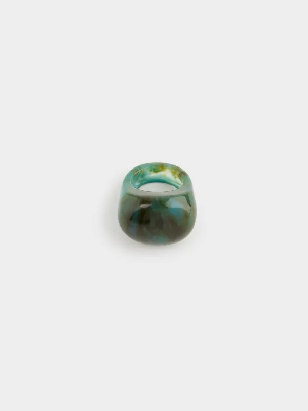 Сақина, 2 см, бірыңғай өлшем, шайыр, жасыл, Mineral, image-0