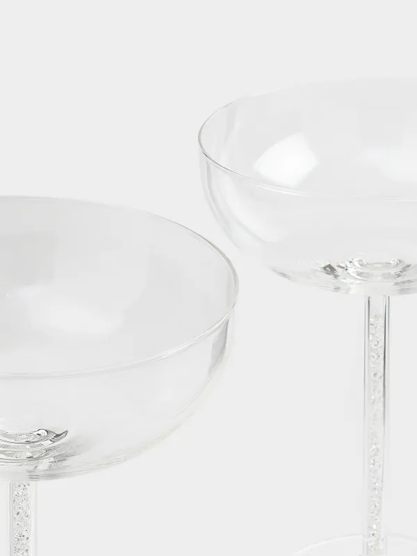 Шампанға арналған стақан, 300 мл, 2 дана, шыны / ринстондар, Crystal decor, image-1
