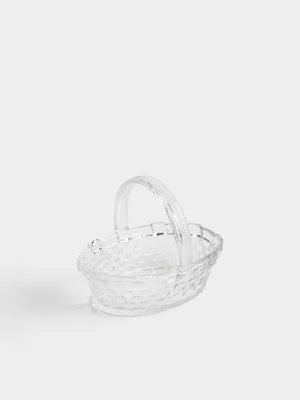 Жеміс вазасы, 17x14 см, тұтқасы бар, шыны Р, Себет, Clear pattern, image-4