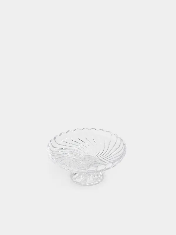 Ыдыс, аяқты, 15х7см, дөңгелек, шыны, Clear pattern, image-1