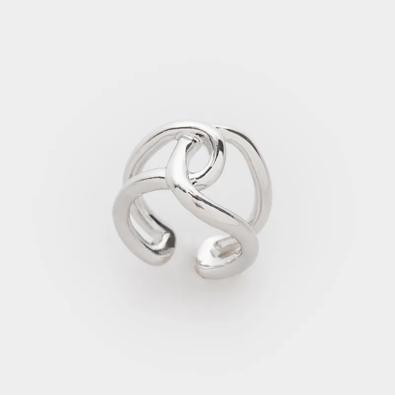 Сақина, 2 см, бірыңғай өлшем, металл, күміс, Jewelry