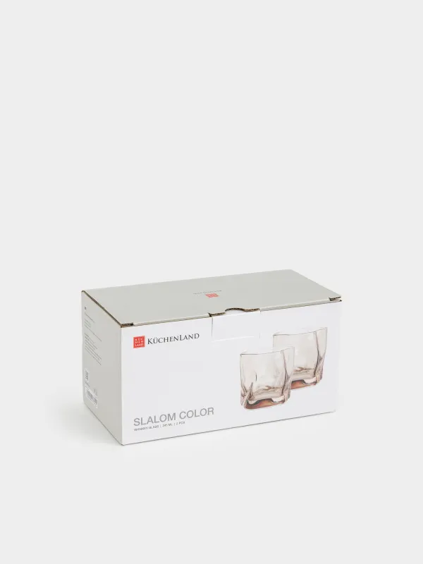 Виски стақаны, 8 см, 245 мл, 2 дана, шыны, қоңыр, Slalom color, image-4