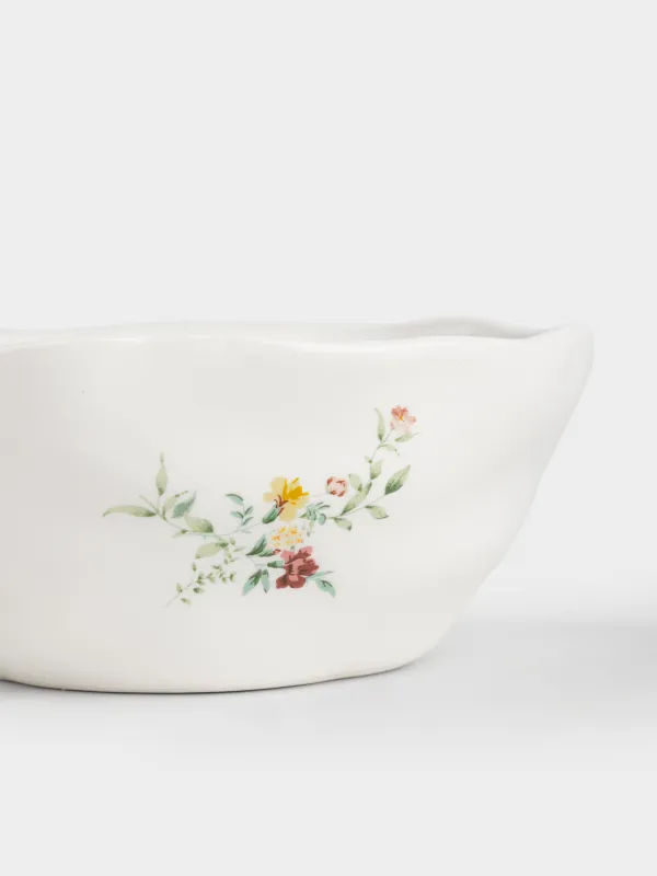 Кесе, 14х6 см, 500 мл, керамика, сүт түстес, Гүлдер, El flower, image-3