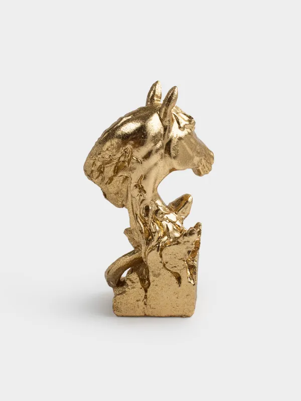Статуэтка, 12 см, Голова лошади, Horse gold, image-3