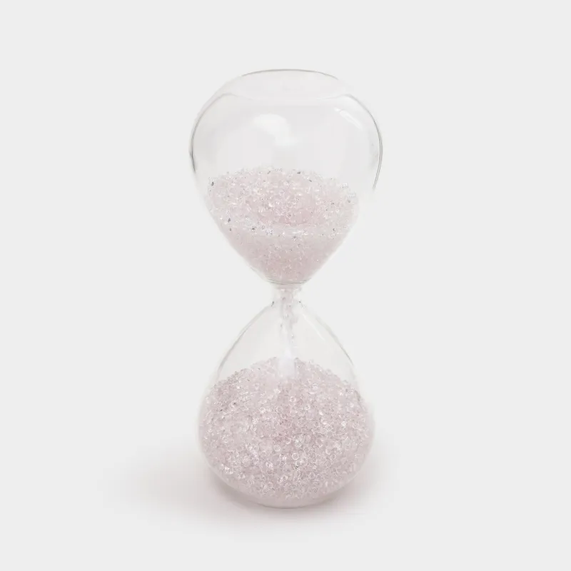 Құм сағаты, 20 см, 15 секунд, ішінде кристалдары бар, шыны, Sand time, image-1