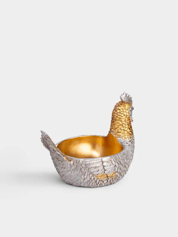 Кәмпит ыдысы, 26х20 см, полирезин, алтын-күміс, Әтеш, Easter pullet, image-2
