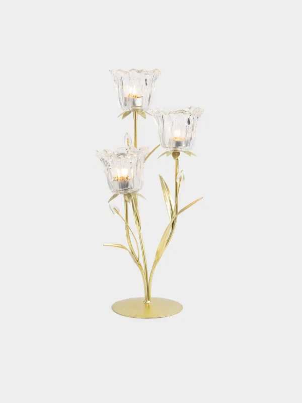 Подсвечник, 47 см, для чайных свечей, Цветы, Fantastic flowers, image-3
