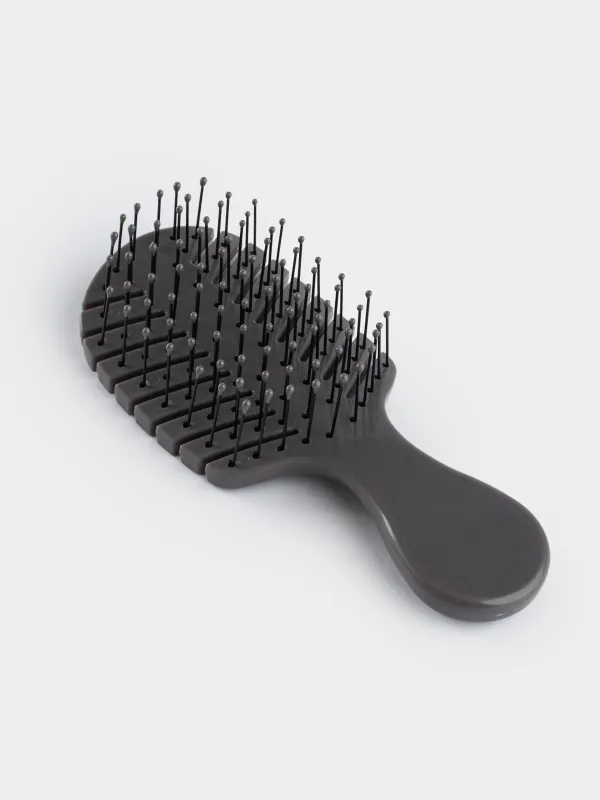 Шашқа арналған массаж тарағы, 14 см, жол, пластик, сұр, Demo, image-3