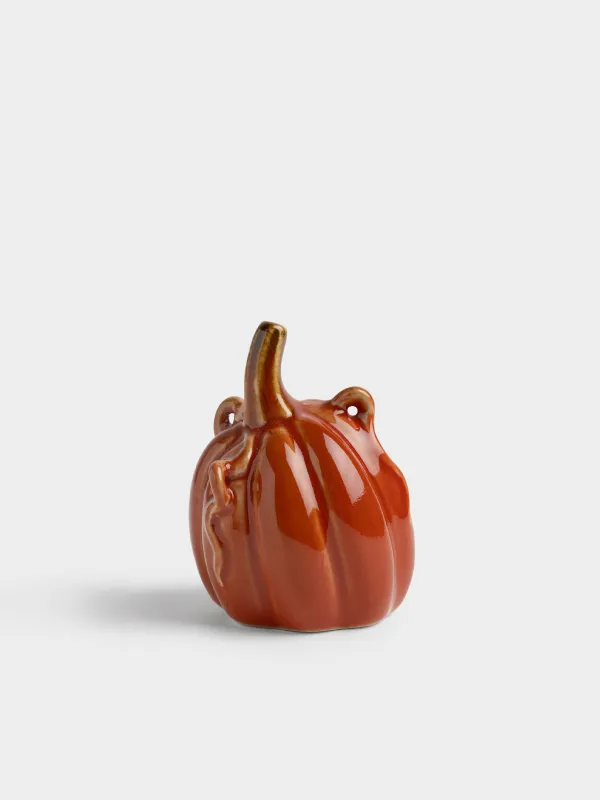 Емкость для соли или перца, 9 см, керамика K, оранжевая, Тыква, Autumn gourds, image-0
