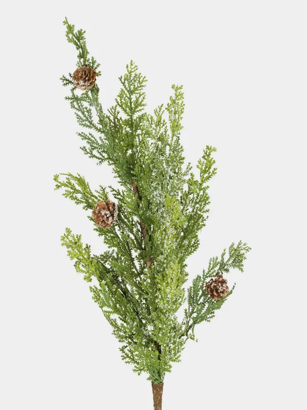 Ветка декоративная, 77 см, Ветка с шишками, Conifer decor, image-1