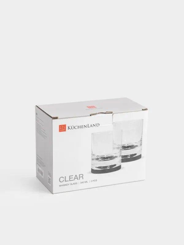 Стакан для виски, 340 мл, 2 шт, на подставке, Clear, image-6