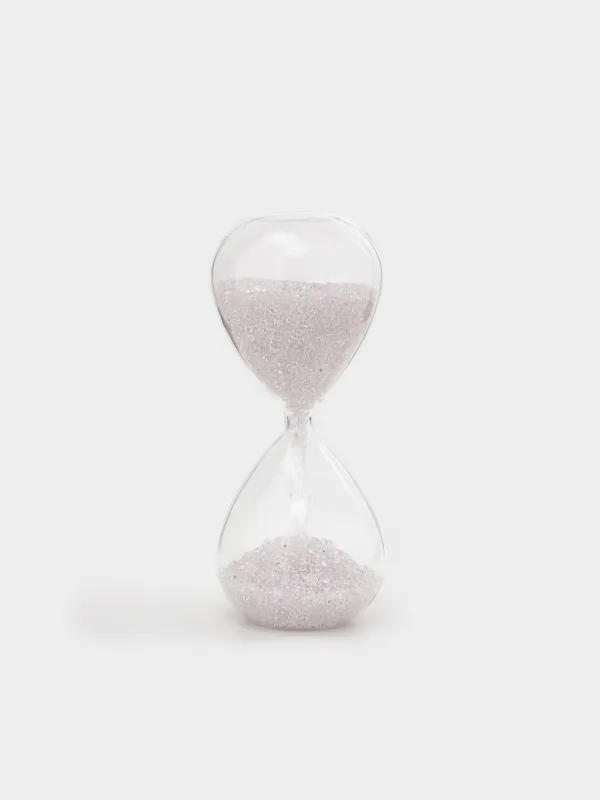 Часы песочные, 20 см, 15 секунд, с кристаллами внутри, стекло, Sand time, image-1