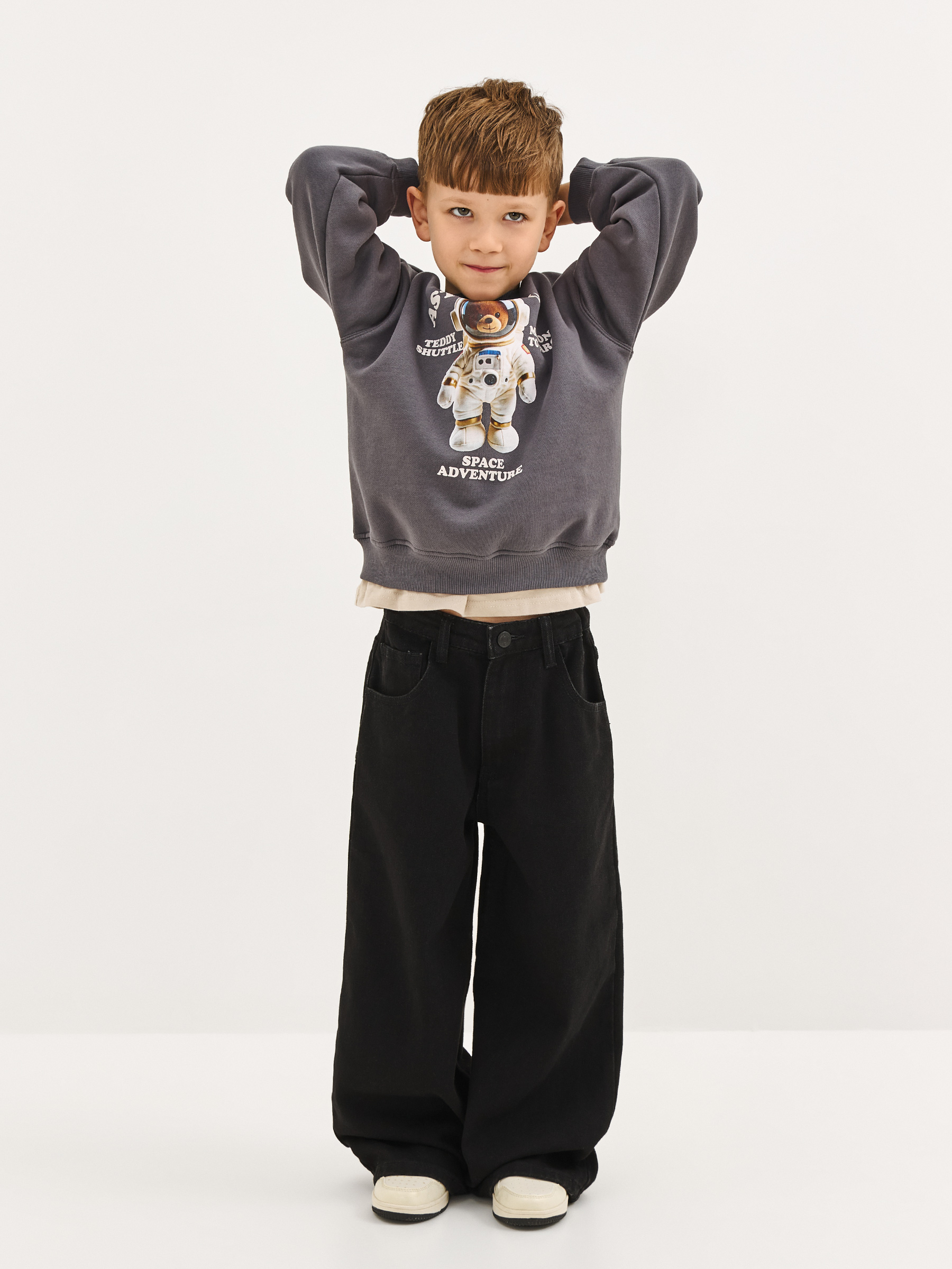 Балаларға арналған кеңжейде, өлшемі 104 см, ұлдарға арналған, мақта/полиэстер, сұр, Ғарышкер аю, Pedro, image-2