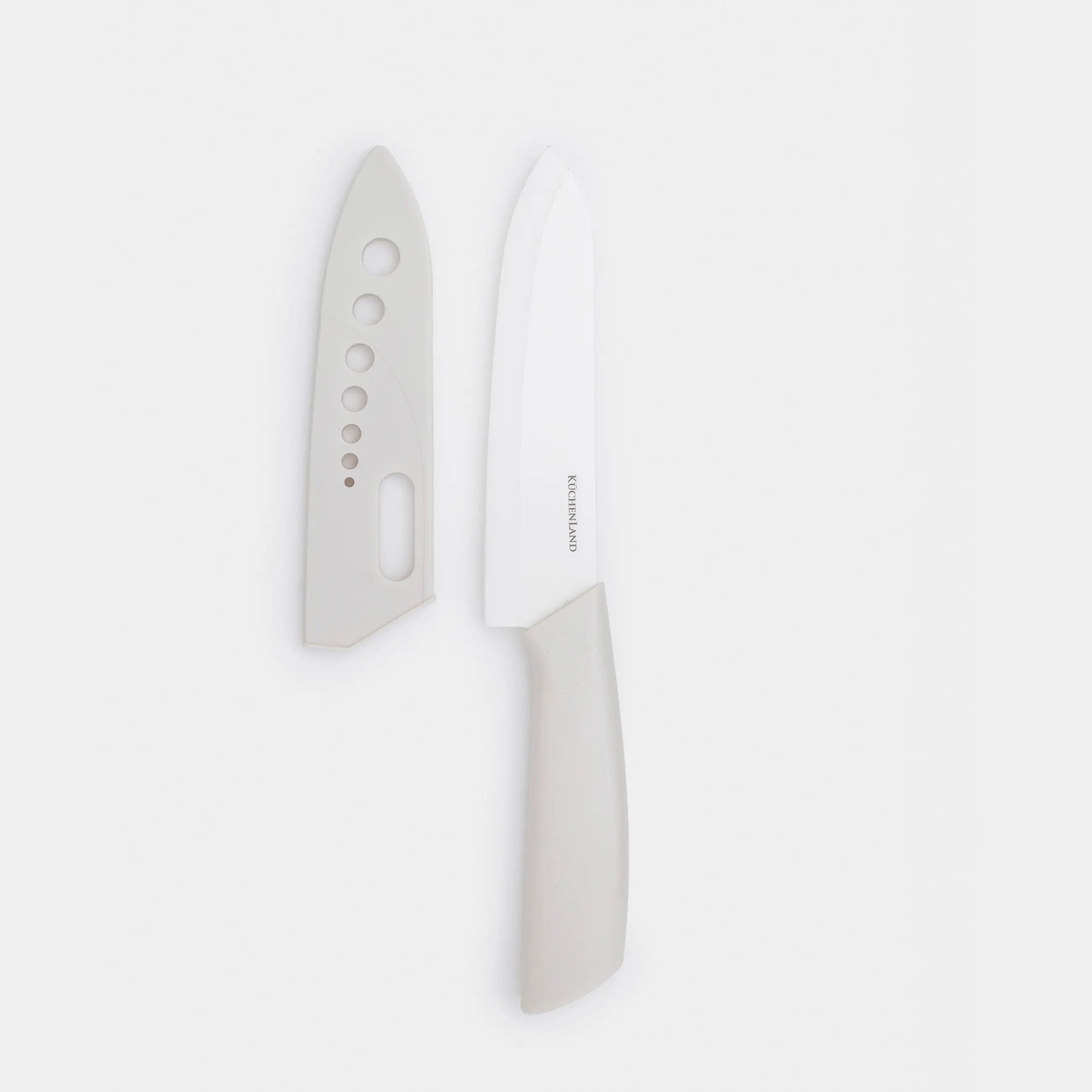 Нож для нарезки, 15 см, с чехлом, керамика/пластик, молочный, Regular