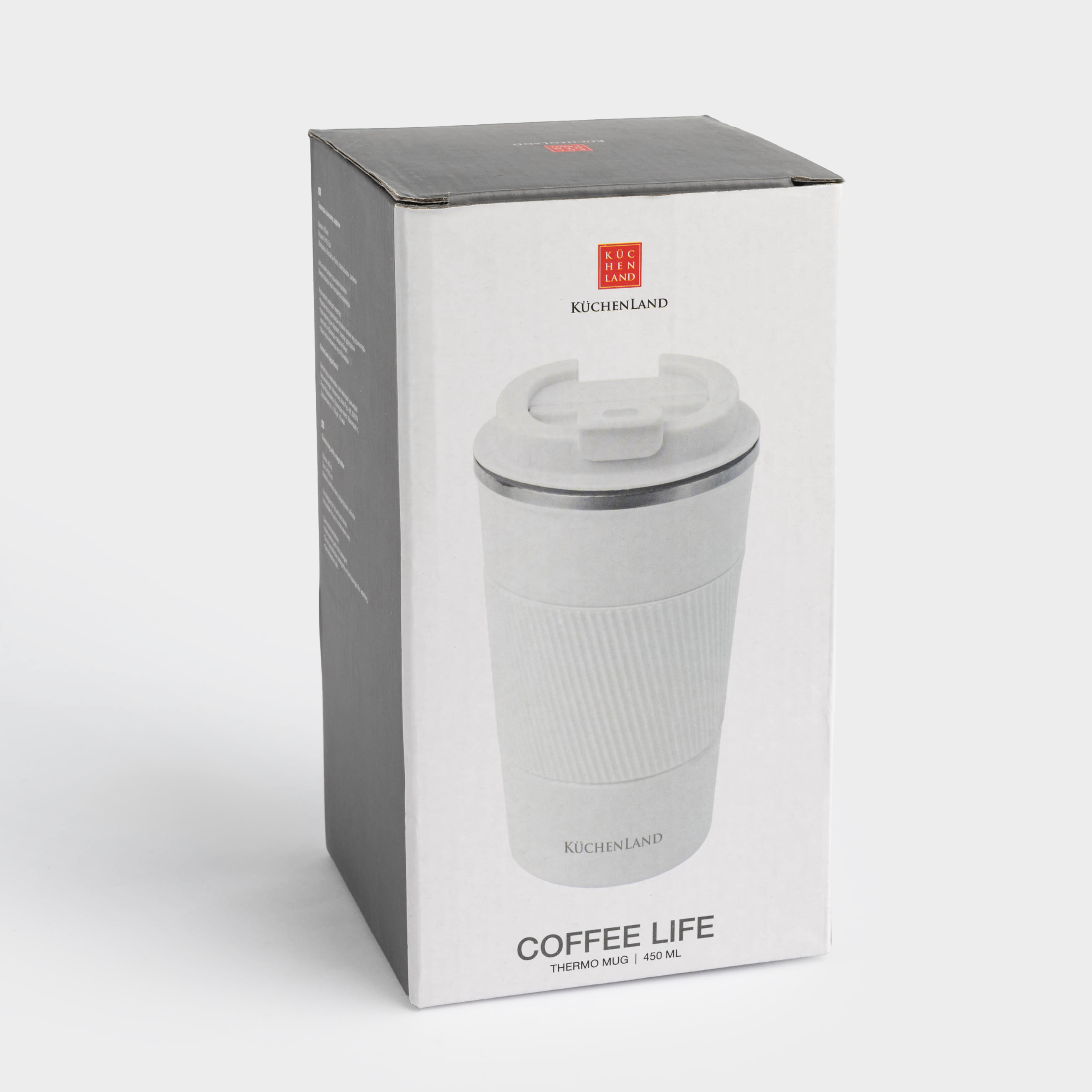 Термокружка, 500 мл, с зарфом, сталь/пластик/силикон, бежевая, Coffee life, image-4
