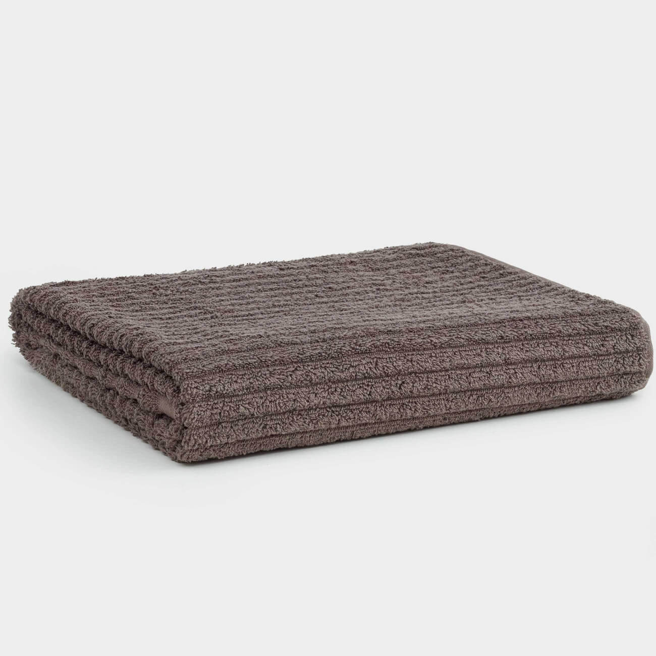Полотенце, 70х140 см, хлопок, коричневое, Объемные полосы, Stripes cotton, image-0