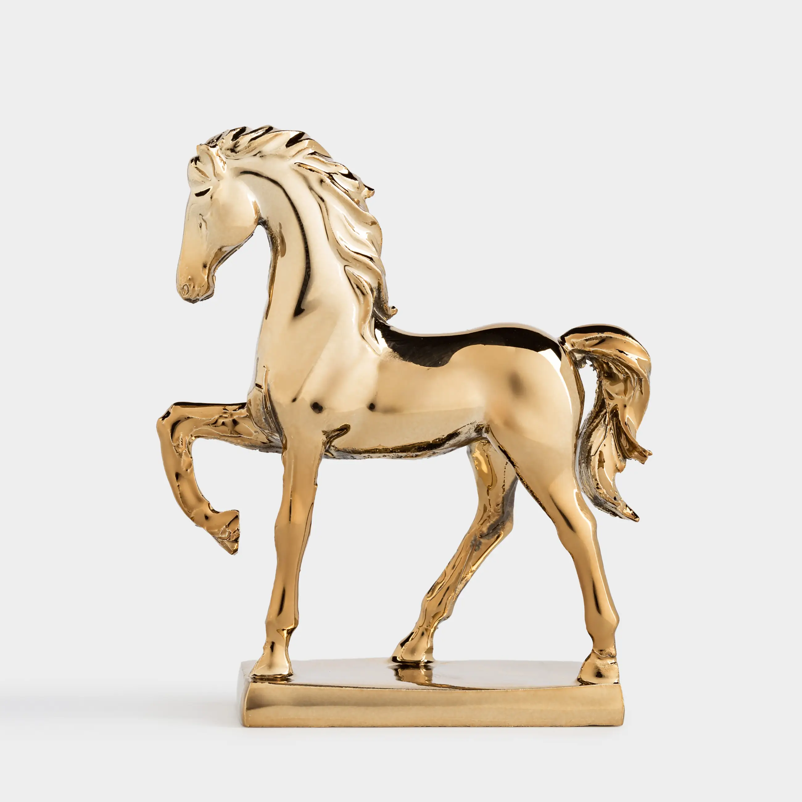 Мүсінше, 8 см, полирезин, шампан, Жылқы, Horse gold