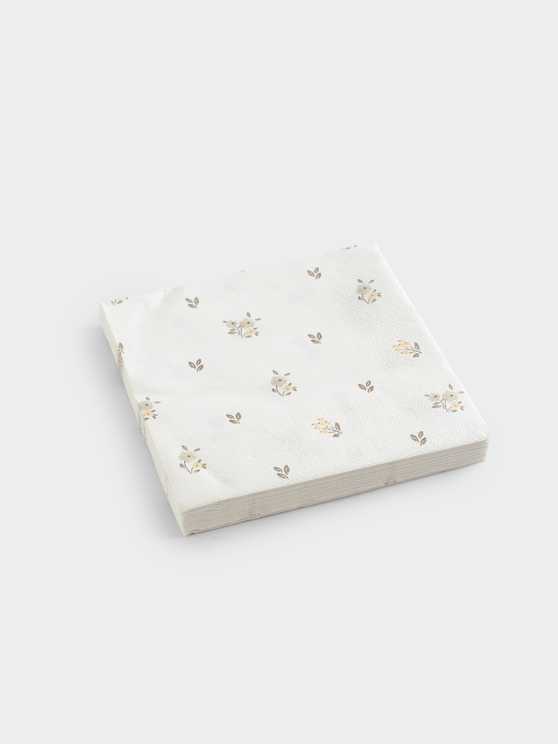 Салфетки бумажные, 33х33 см, 20 шт, квадратные, белые, Винтажные цветы, La flore, image-1