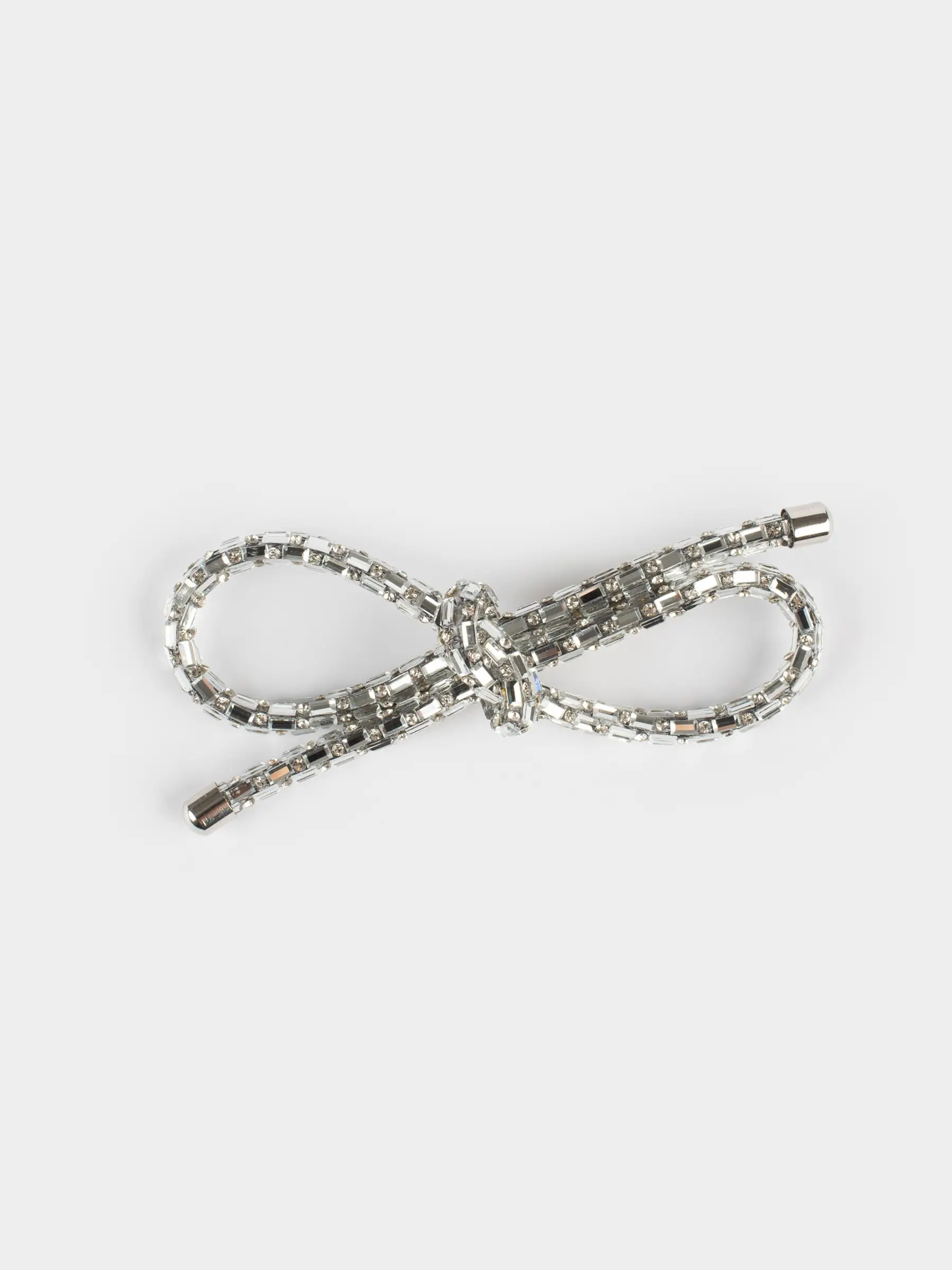Шаш қыстырғыш, 12 см, шыны/металл, күміс түстес, Бант, Hair crystal