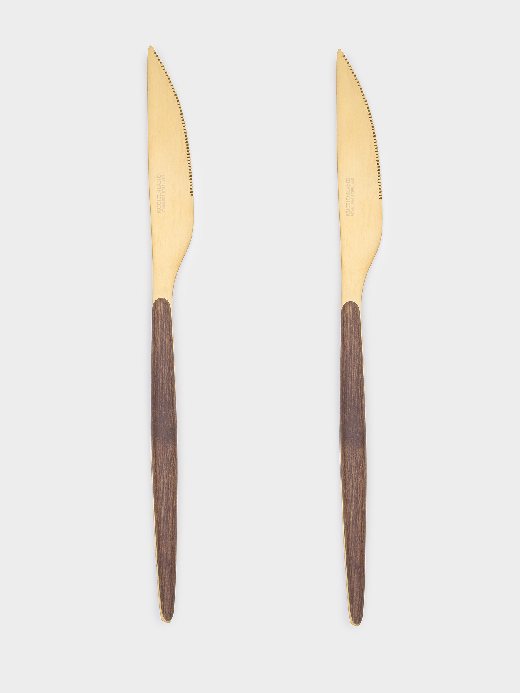 Нож столовый, 2 шт, сталь/пластик, золотисто-коричневый, матовый, Oslo gold, image-3