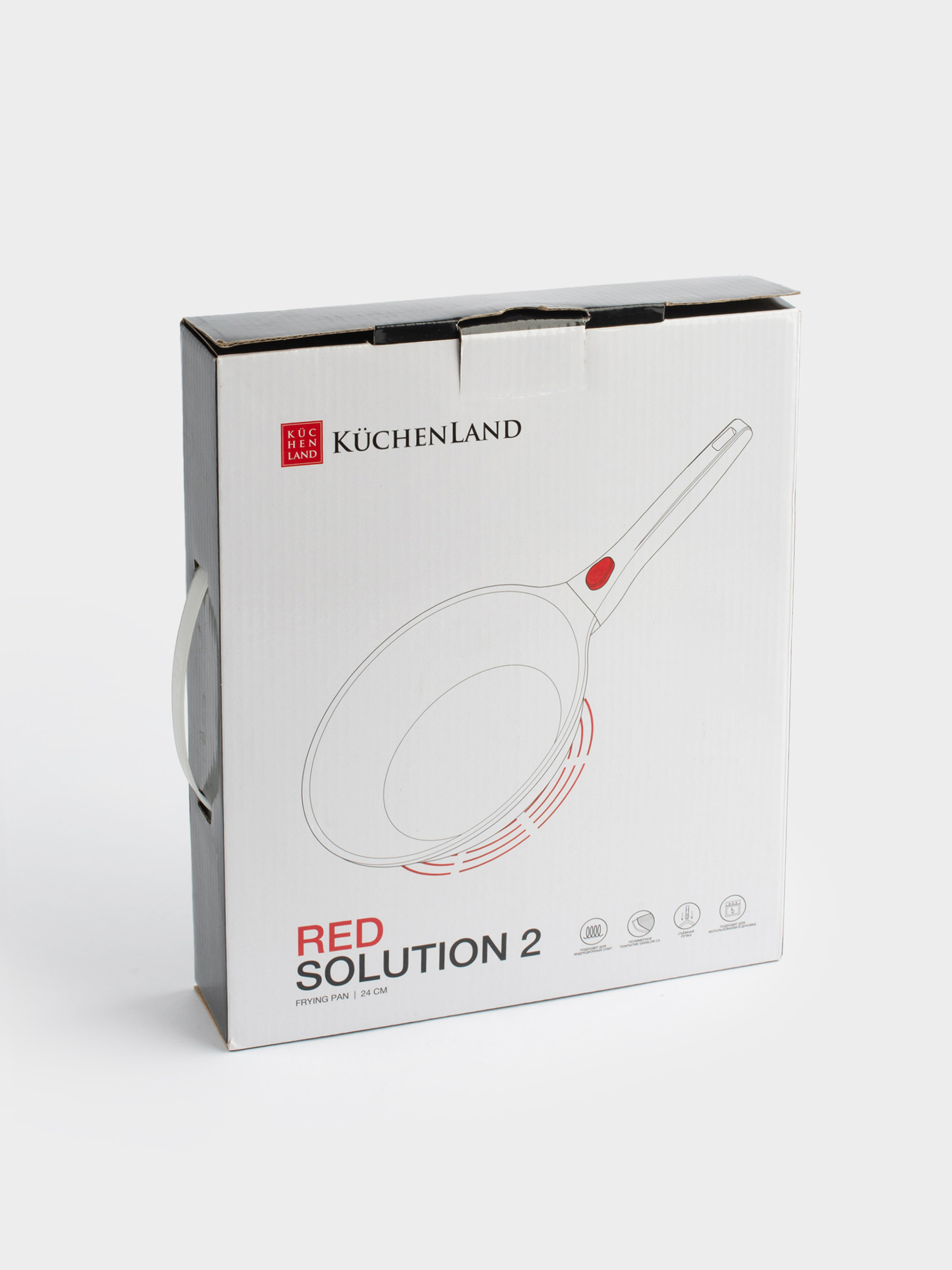 Сковорода, 24 см, съемная ручка, с покрытием, алюминий, Solution Red 2, image-10