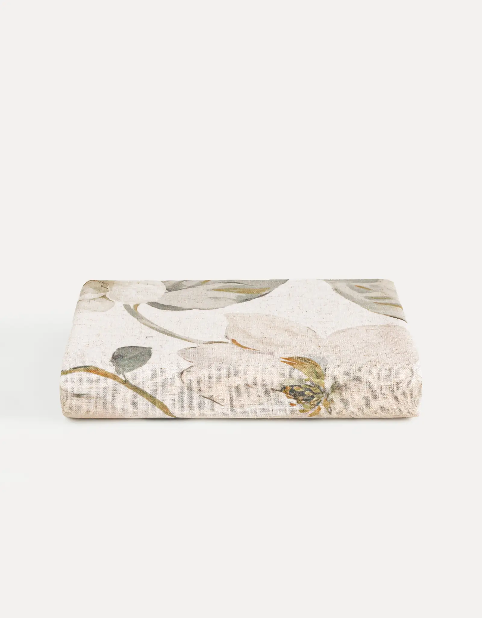 Дастархан, 160х160 см, полиэстер/зығыр, сүт түстес сары, Гүлдер, Flowery flax, image-0