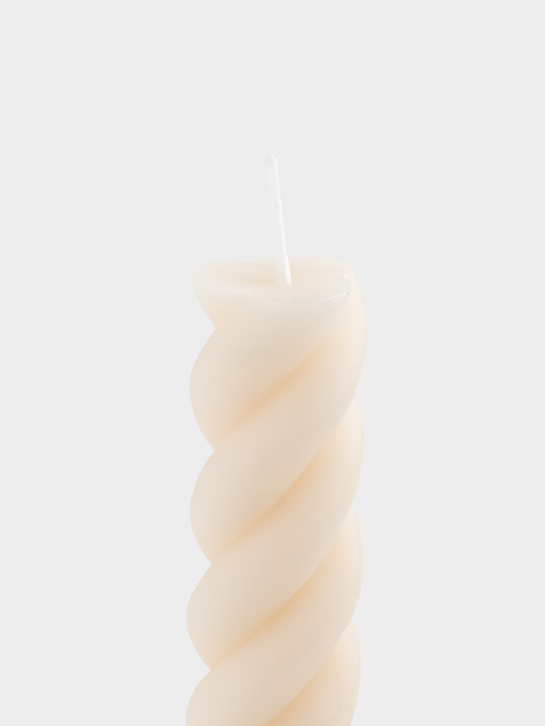 Свеча, 20 см, тонкая, молочная, Спираль, Spiral shape, image-1