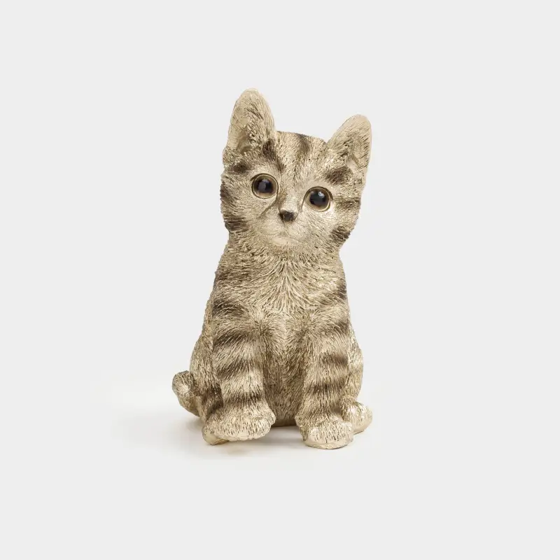 Мүсінше, 11 см, полирезин, шампан, Мысық отыр, Cat
