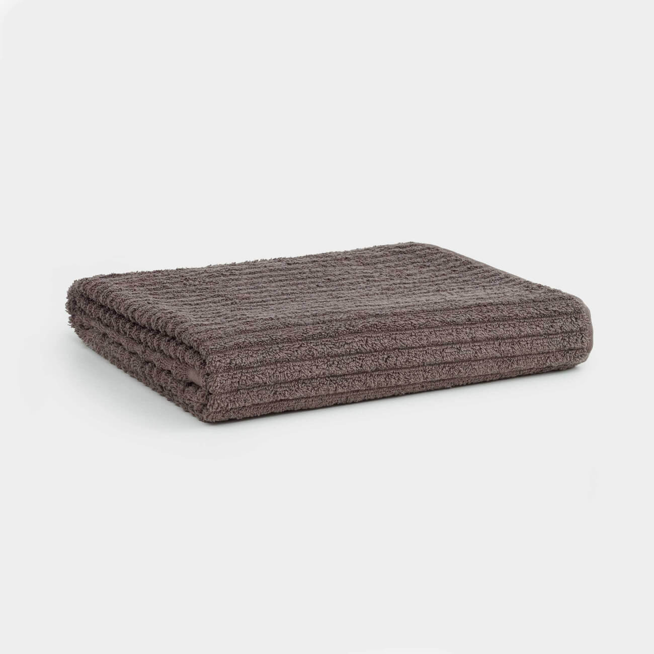 Полотенце, 40х60 см, хлопок, коричневое, Объемные полосы, Stripes cotton, image-0