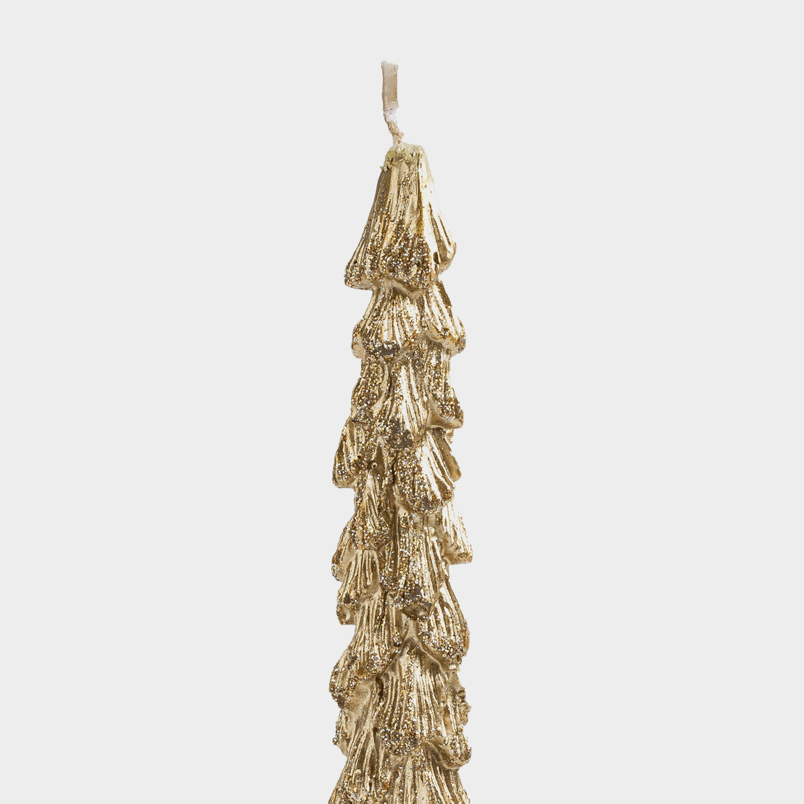 Свеча, 25 см, 2 шт, тонкая, с блестками, шампань, Ель, Fir candle, image-3