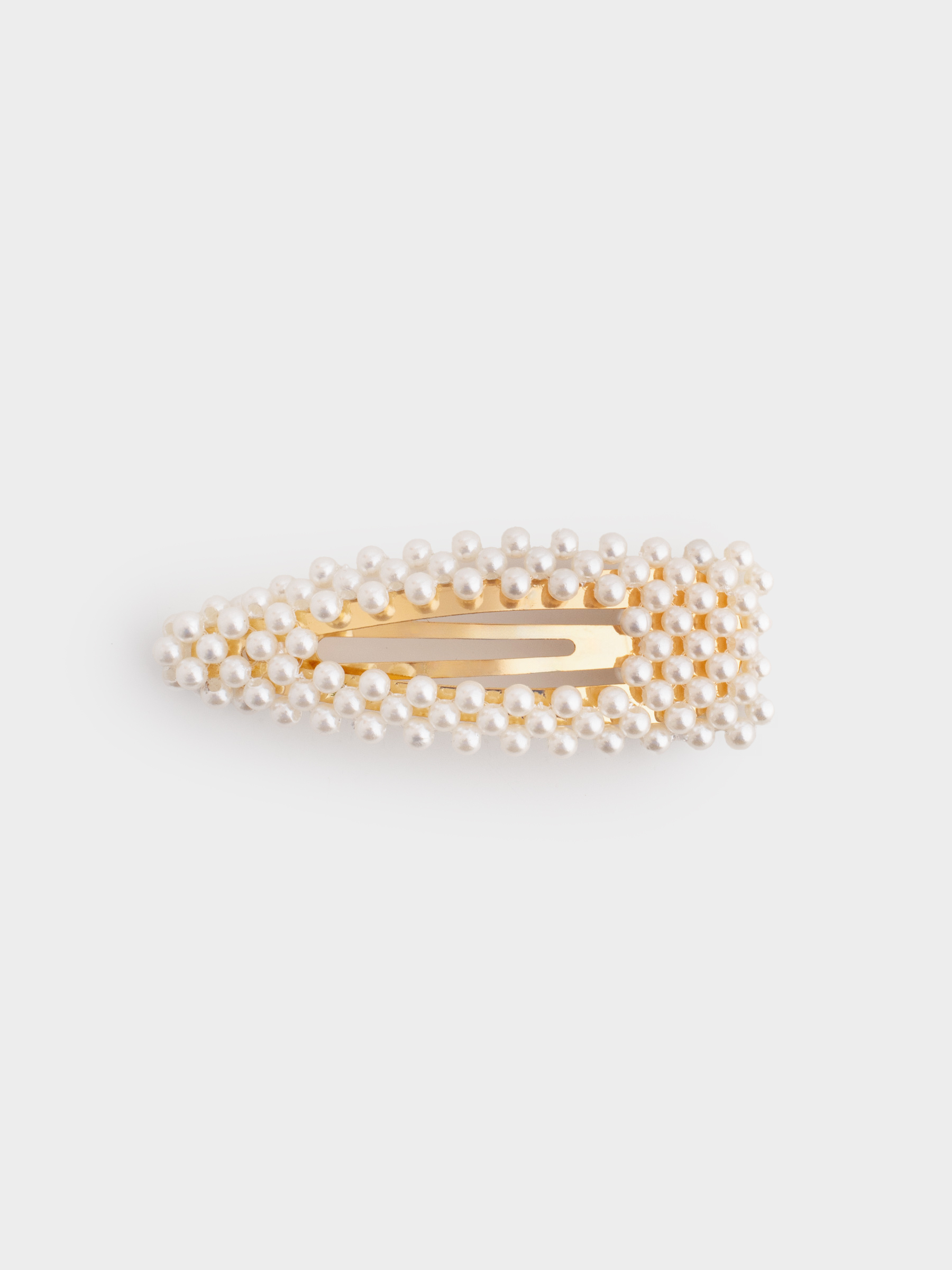 Шаш қыстырғыш, 8 см, пластик/металл, сүт түстес, Моншақтар, Pearl, image-0