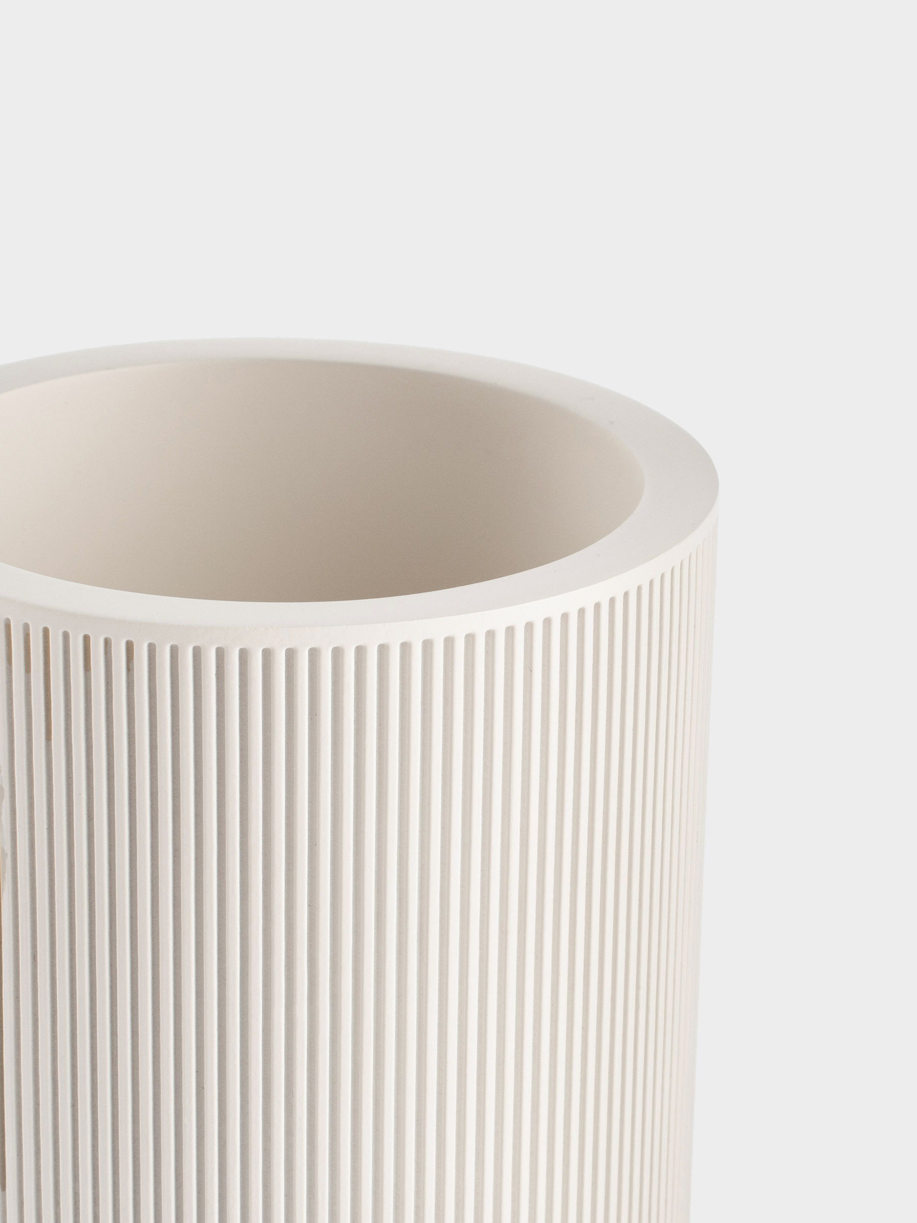 Жуынатын бөлмеге арналған стақан, 10 см, полирезин, сүт түстес, White stripes, image-1