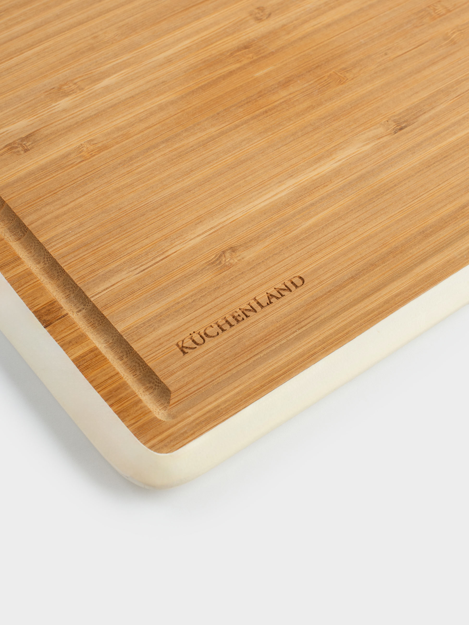 у тақтасы, 38x28 см, бамбук, тікбұрышты, сүт түсті жиек, Bamboo, image-1