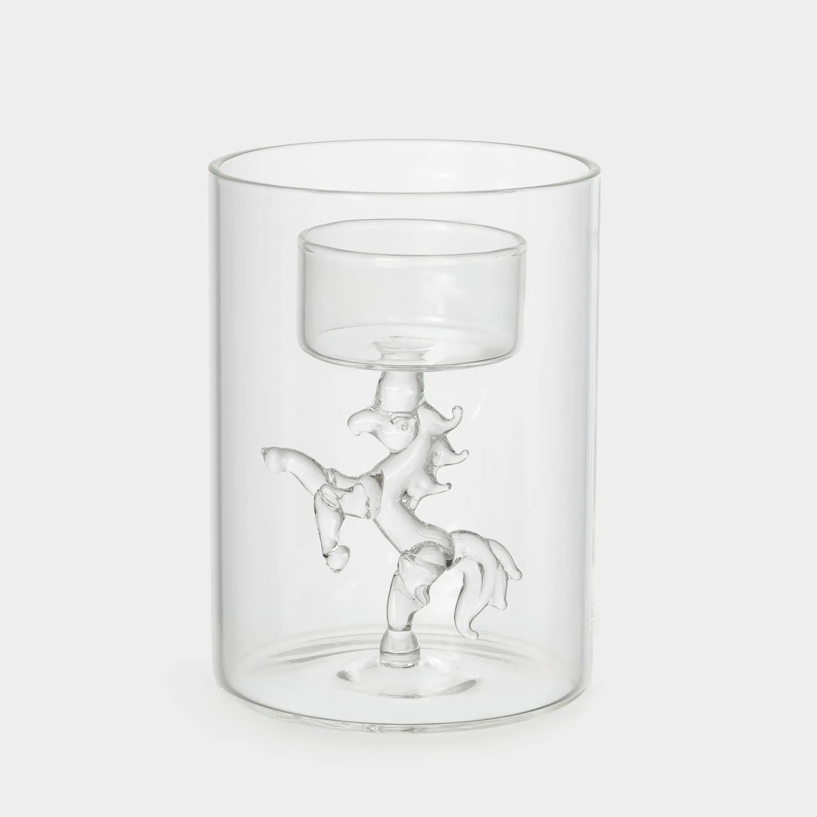 Шам ұстағыш, 11 см, шай шамына арналған, шыны, Жылқы, Decor candle